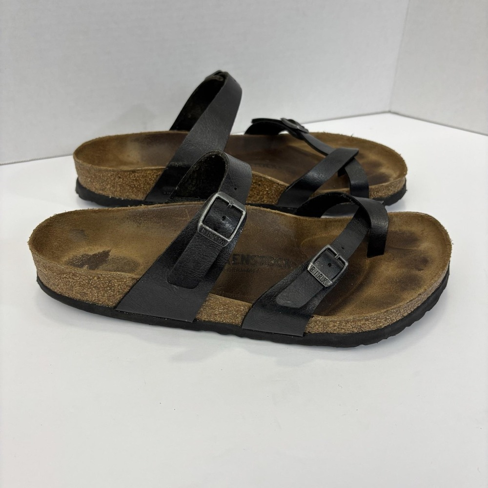 Birkenstock Strappy Mayari Sandals Womens 9 40 Black Leather Comfort Germany - Picture 7 of 13